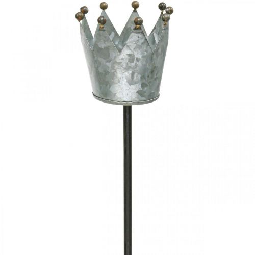 Teelichthalter Krone zum Stecken Zink Ø9,5cm H50cm