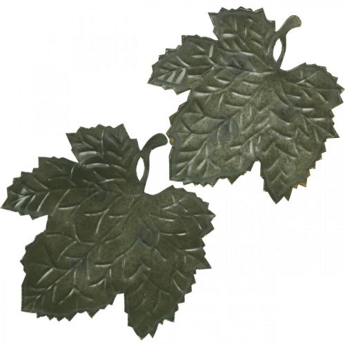 Metall Deko Herbstblätter Dekoschale Ø33/40cm 2er-Set