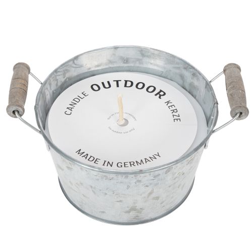 Artikel Zink-Kerze im Eimer 15x10cm Outdoor-Dekoration Terrasse Balkon