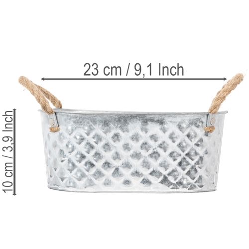Zinkschale oval 23cm x 12cm H10,5cm | Floristik21.de