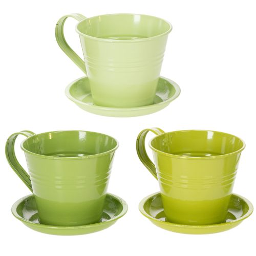 Pflanztopf Tasse aus Metall 11 cm im 6er-Set für kreative Dekoideen