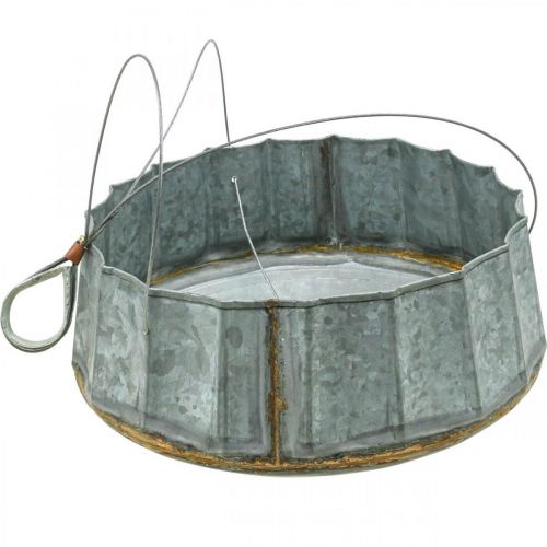 Artikel Blumenampel Metall Deko Schale Zink Antik Ø25,5cm H8,5cm