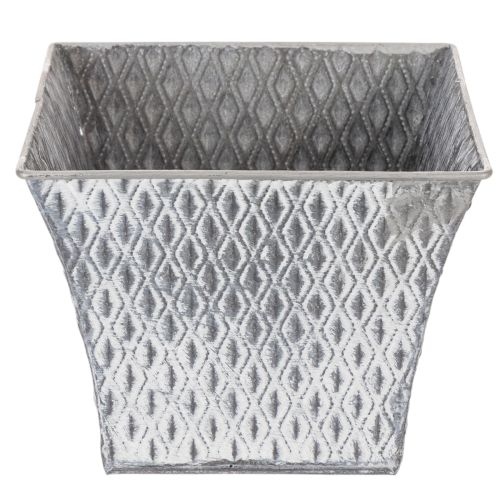 Zinktopf mit Rautenmuster H15cm | Floristik21.de