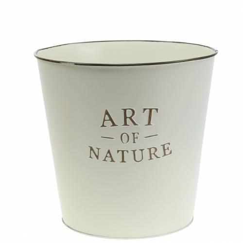 Floristik21 Blumentopf Zink Art of Nature Creme Ø17,5cm H15cm