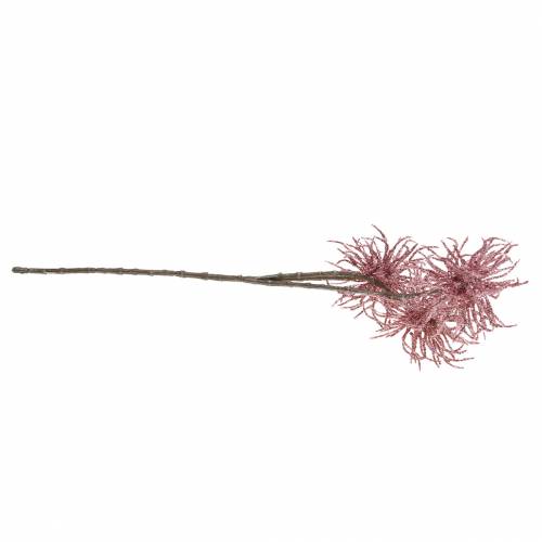 Floristik21 Künstlicher Clematis-Zweig Pink mit Glitter 46cm
