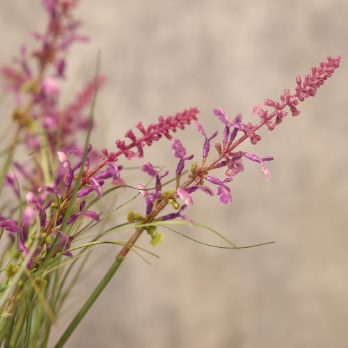 Artikel Dekopflanze künstlich mit grünen Blättern und lila Blüten 67 cm