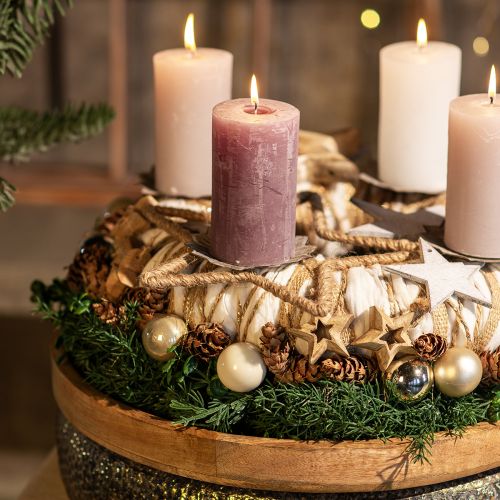Floristik21 Adventsdeko, Weihnachtsdeko Stern, Dekostern Jute B24,5cm 5 St