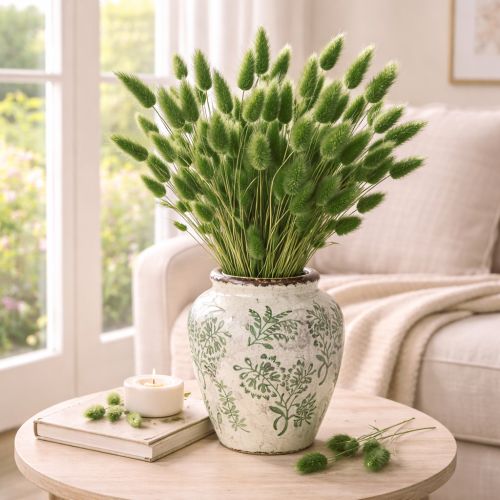 Artikel Trockenblumen Lagurus Grasbündel 65-70cm Dekoration Trockengestecke 100g