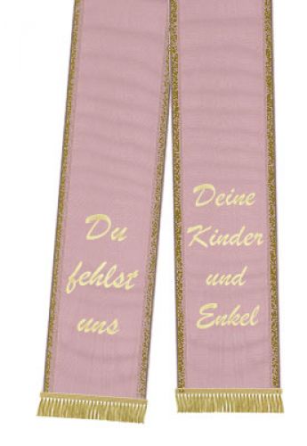 Floristik21 Trauerband bedruckt 125mm x 75cm altrosa