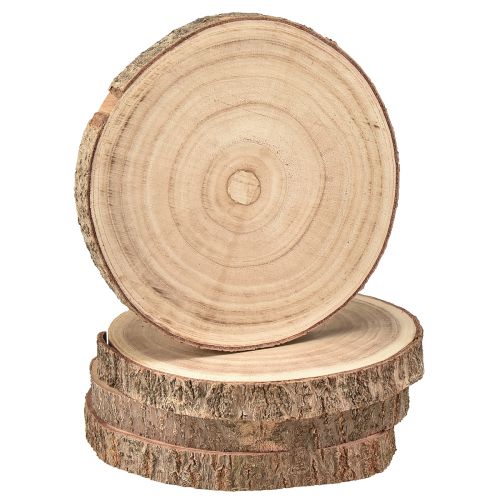 Floristik21 Paulownia Holzscheiben Natur Deko Ø17-21cm - Vielseitige Unikate für Kreative 4er Set