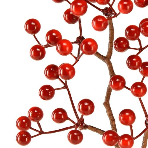 Floristik21 Beerenzweig Künstlich Rote Beeren Zweig Deko L50cm 2St