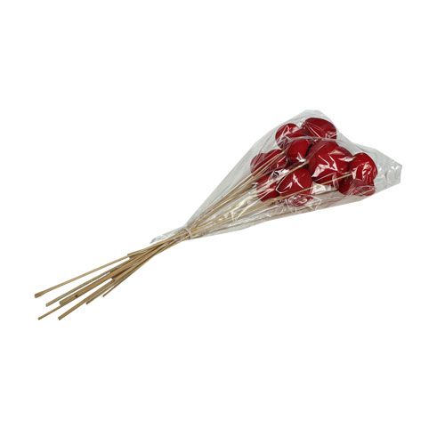 Floristik21 Bell Cup am Stiel Mix Rot 15 St