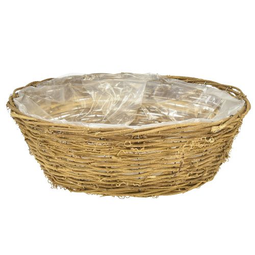Floristik21 Blumenschale Groß Pflanzkorb Natur Reben Ø40cm H13cm