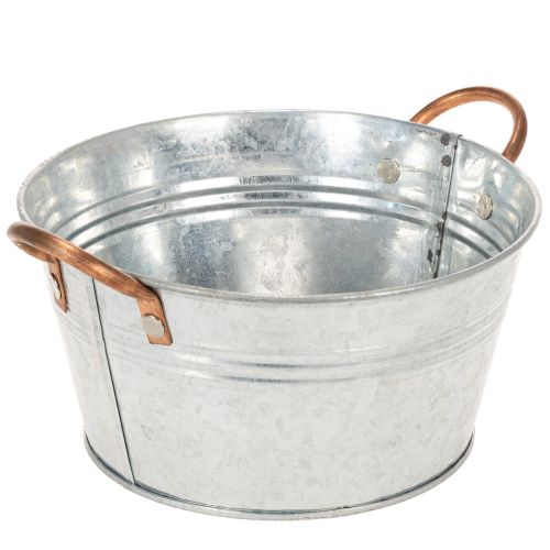 Blumenschale rund mit Griffen Metall Schale Ø17,5cm H9cm einkaufen | Floristik21.de