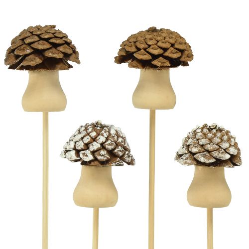 Floristik21 Blumenstecker Zapfen Pilz Deko Stecker Advent 4,5cm 12 St