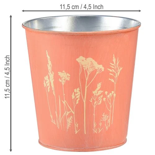 Blumentopf Apricot Übertopf Metall Ø11,5cm H11,5cm | Floristik21.de
