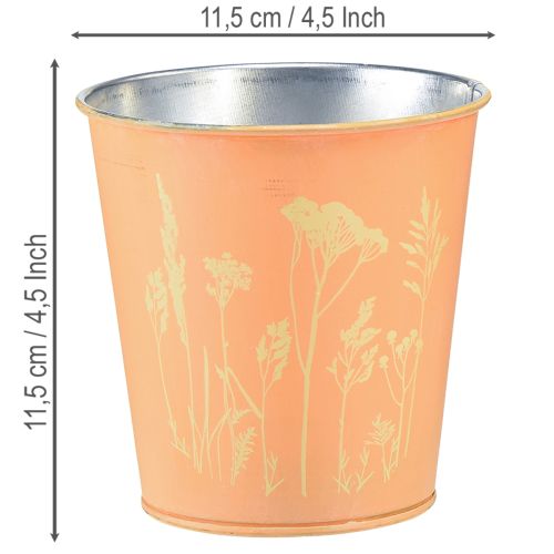 Blumentopf Metall Übertopf Pfirsich Gelb Ø11,5cm H11,5cm | Floristik21.de