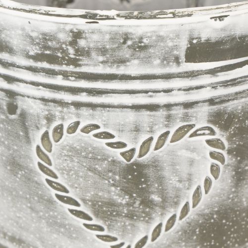 Blumentopf Shabby Chic Übertopf Metall Herz Ø22cm H17,5cm | Floristik21.de
