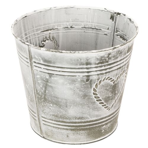 Blumentopf Shabby Chic Übertopf Metall Herz Ø22cm H17,5cm | Floristik21.de