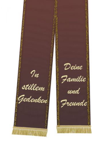 Trauerband bedruckt 125mm x 75cm bordeaux Trauerband bedruckt 125mm x 75cm bordeaux