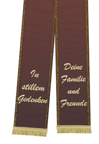 Floristik21 Trauerband bedruckt 125mm x 75cm bordeaux