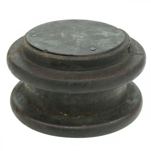 Floristik21 Kerzenhalter, Industrial-Design, Deko-Umlenkrolle, Tischdeko, Vintage-Optik Ø10–10,5cm