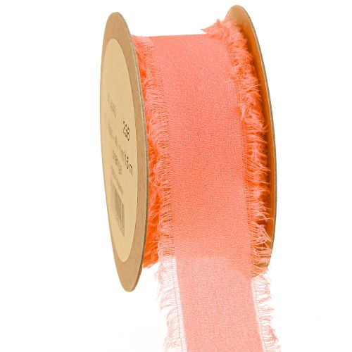 Artikel Chiffonband Pastellorange Fransen 40mm 15m Dekoband Geschenk Verpackung