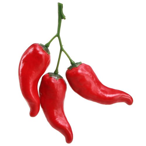 Floristik21 Feurige Deko-Chilischoten Rot 9cm – Täuschend Echtes Kunstgemüse im 3er-Set