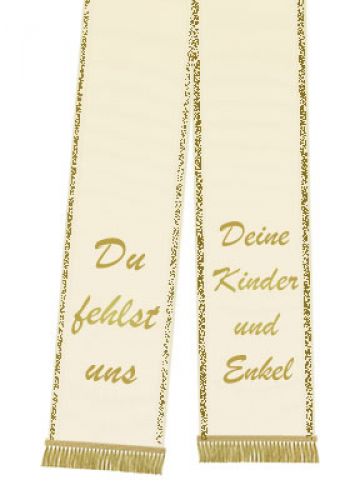 Trauerband bedruckt 125mm x 75cm creme