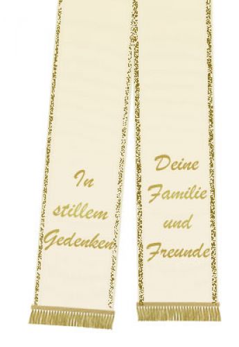 Trauerband bedruckt 125mm x 75cm creme