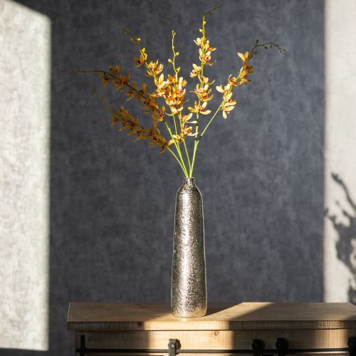 Artikel Künstlicher Cymbidium Blütenstiel 95cm Gelb-Grün-Bordeaux 2er Set für elegante Dekoration