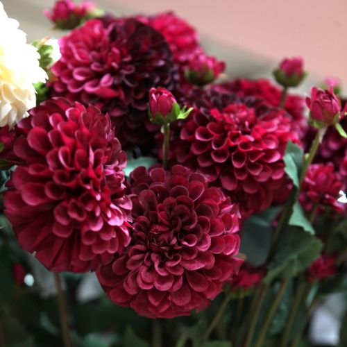 Artikel Dahlien Kunstblumen mit Lila Blüte Ø10cm L80cm 2St für Floristik & Dekoration