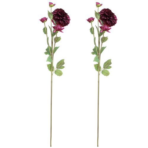 Artikel Dahlien Kunstblumen mit Lila Blüte Ø10cm L80cm 2St für Floristik & Dekoration