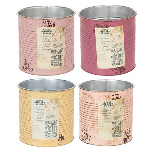 Deko-Dose Vintage Blechbüchse Ø15,5cm H15cm Verschiedene Farben einkaufen | Floristik21.de