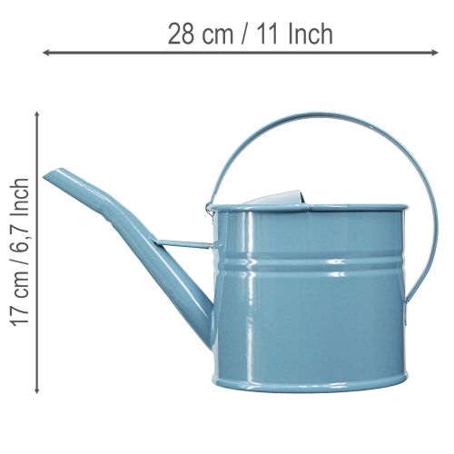 Deko Gießkanne Blumentopf Blau Metall 28x13x17cm 1,25l Garten Balkon Dekoration | Floristik21.de