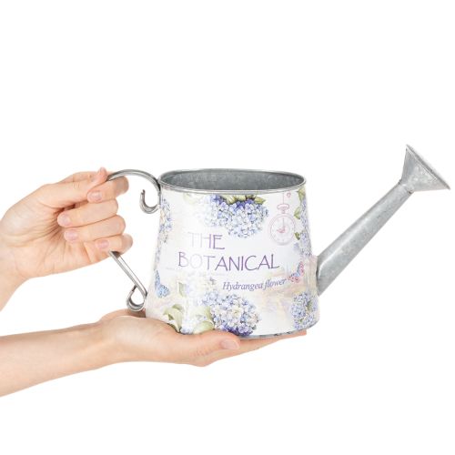Deko Gießkanne Hortensie Metall Vintage Blumen 30x11x14,5cm | Floristik21.de
