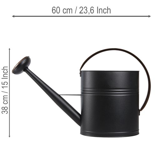 Deko Gießkanne Vintage Metall Schwarz Olivgrün 60x19x38cm Eyecatcher Balkon Wintergarten | Floristik21.de