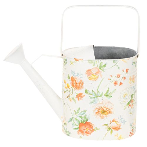 Vintage Deko Gießkanne Metall mit Rosenmotiv, Sommer Garten Dekoration, Nostalgische Pflanzkanne, H31,5 cm | Floristik21.de