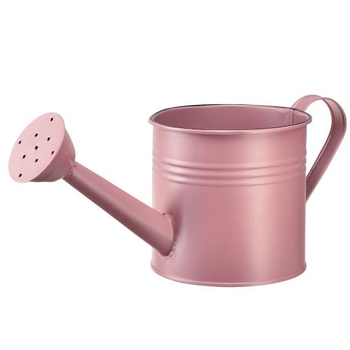 Floristik21 Deko Gießkanne Rosa Metall Übertopf Ø13,5cm H12,5cm für Floristik und Innendekoration