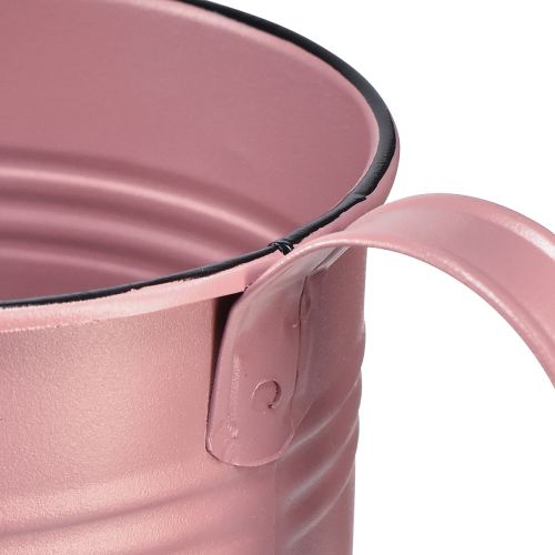 Artikel Deko Gießkanne Rosa Metall Übertopf Ø13,5cm H12,5cm für Floristik und Innendekoration
