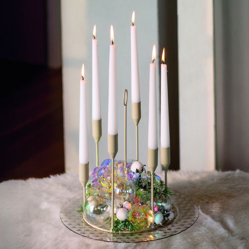 Floristik21 Deko Hortensie irisierend Kunstblume 27cm Weihnachten 4er Set