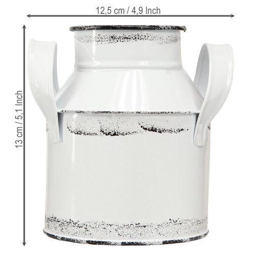 Artikel Deko Kanne mit Henkeln Metall Weiß Schwarz 13cm 2St Vintage Deko