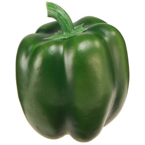 Deko Paprika Grün Lebensmittelattrappe Gemüse H10cm - Täuschend Echte Kunstpaprika für Dekorationszwecke