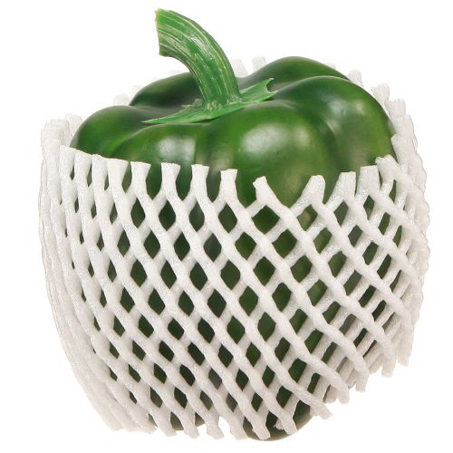 Artikel Deko Paprika Grün Lebensmittelattrappe Gemüse H10cm - Täuschend Echte Kunstpaprika für Dekorationszwecke