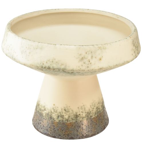 Floristik21 Deko-Schale Keramik Creme Graugrün Vielseitig Ø20cm H16cm