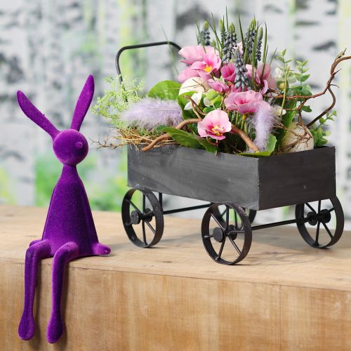 Floristik21 Deko Schubkarre Pflanzkasten Metall Anthrazit Vintage 30cm