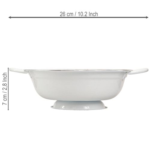 Artikel Deko Schüssel Metall Weiß Schwarz Ø20,5cm 3St Vintage Stil, Tischdekoration