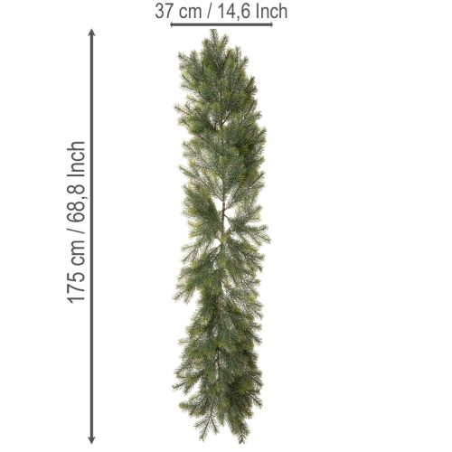 Deko-Tannenzweig Kunststoff grün 175cm für Innenbereich | Floristik21.de