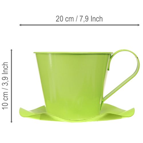 Artikel Deko Teetasse Metall Hellgrün Ø12 H10cm 8 St - Elegante Tischdeko