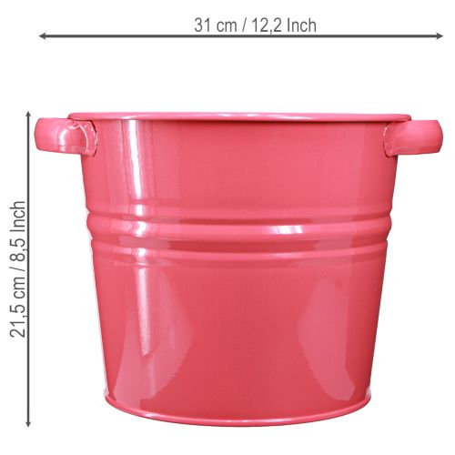 Artikel Rosa Metall Deko-Topf mit Griffen – Stilvolles Accessoire für Blumen